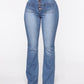 Knopfleiste Booty Shaping High Waist Flare Jeans