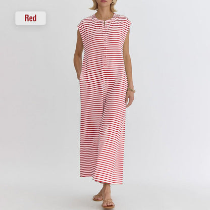 🔥Sommerschlussverkauf🔥Women's Striped Casual Jumpsuit